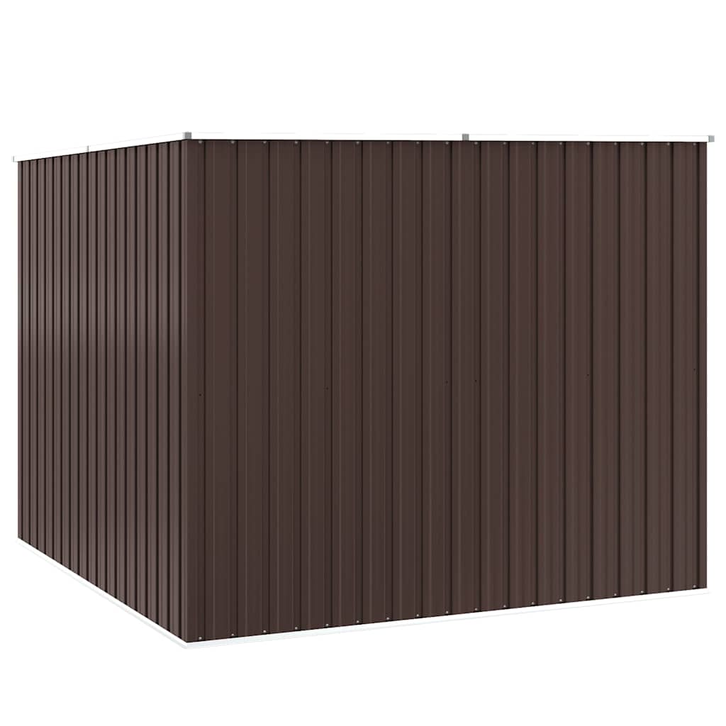 Abrigo de jardim 195x198x159 cm aço galvanizado castanho