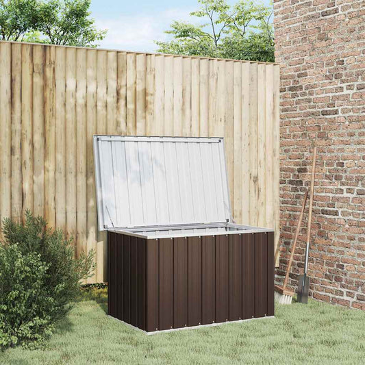 Caixa de armazenamento de jardim marrom 109x67x65 cm