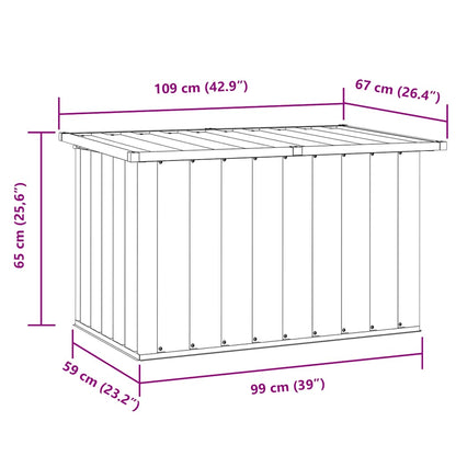 Caixa de armazenamento de jardim marrom 109x67x65 cm