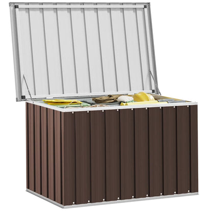 Caixa de armazenamento de jardim marrom 109x67x65 cm