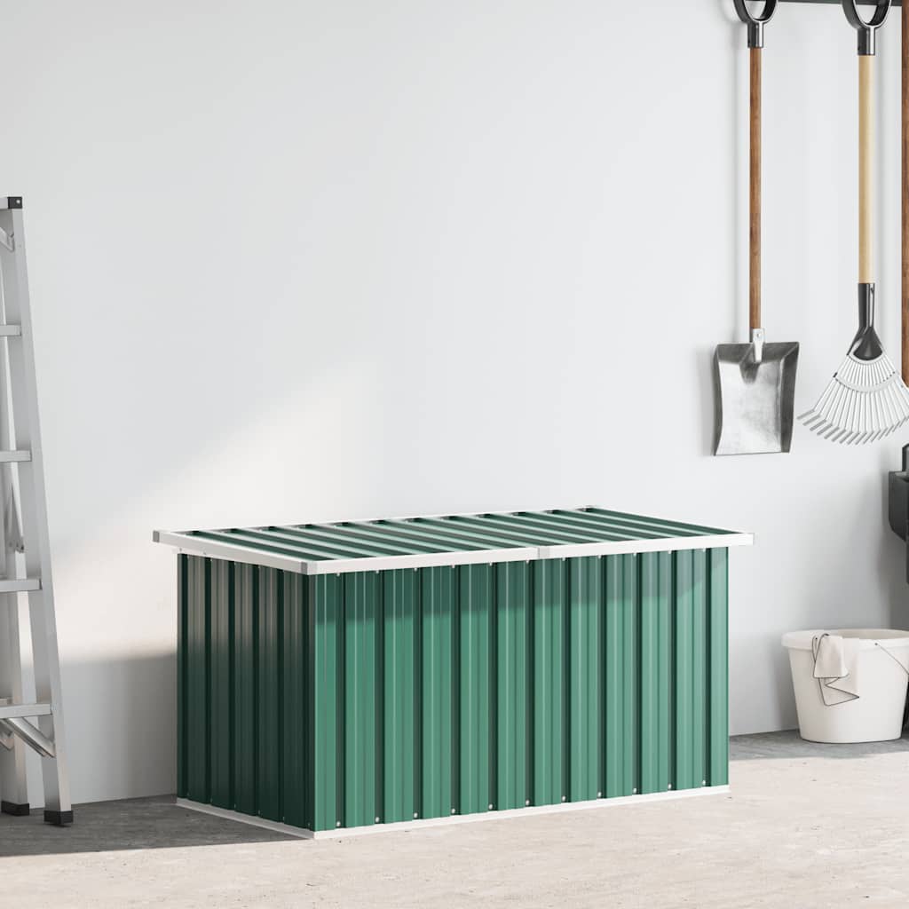 Caixa de armazenamento para jardim verde 129x67x65 cm
