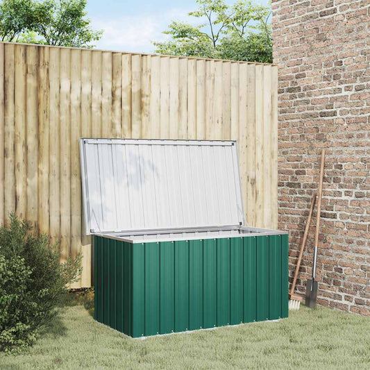 Caixa de armazenamento para jardim verde 129x67x65 cm