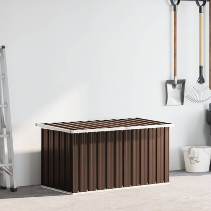 Caixa de armazenamento para jardim marrom 129x67x65 cm
