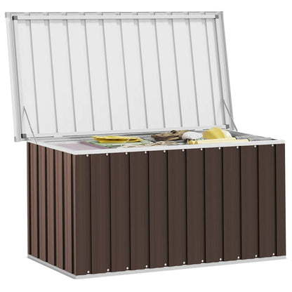 Caixa de armazenamento para jardim marrom 129x67x65 cm