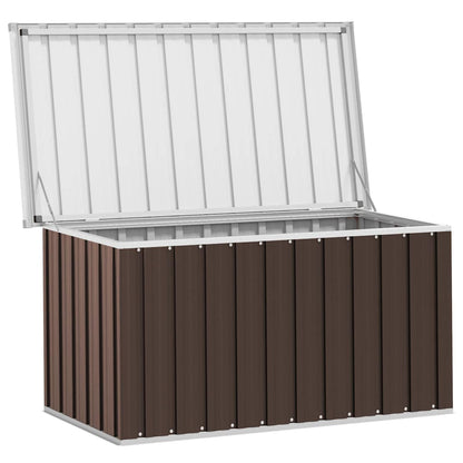 Caixa de armazenamento para jardim marrom 129x67x65 cm
