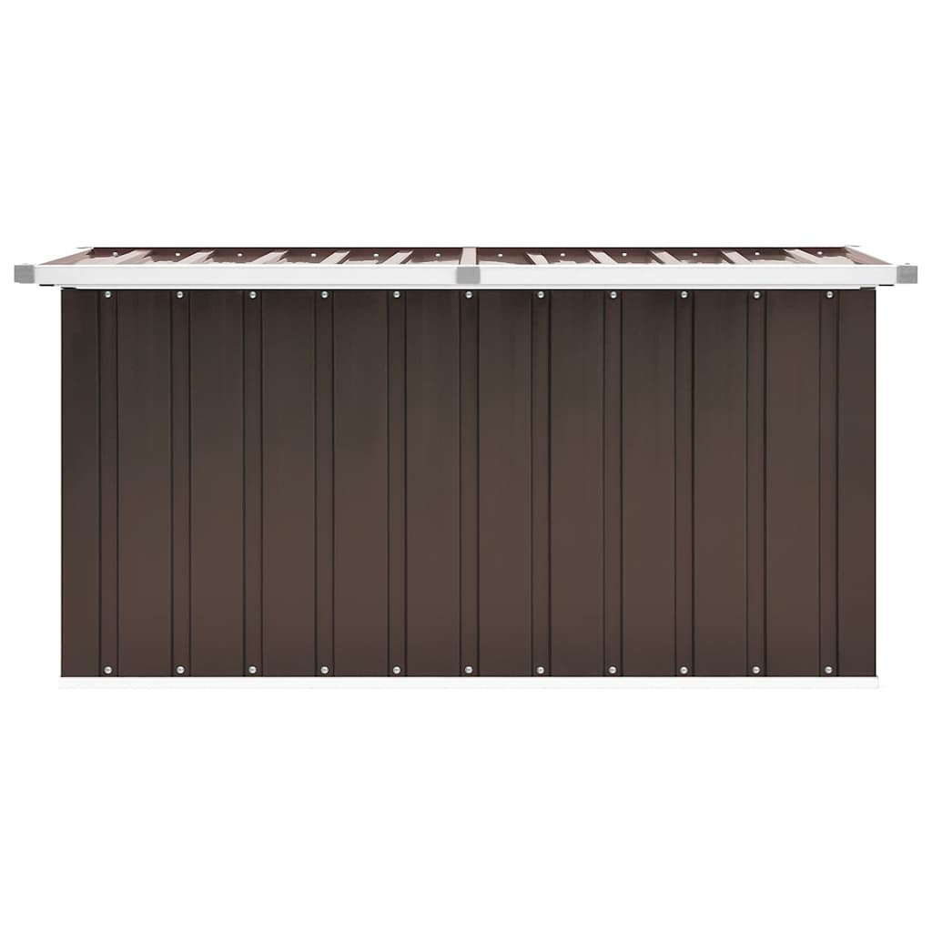 Caixa de armazenamento para jardim marrom 129x67x65 cm