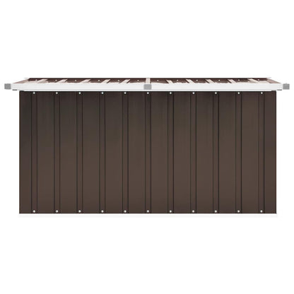Caixa de armazenamento para jardim marrom 129x67x65 cm
