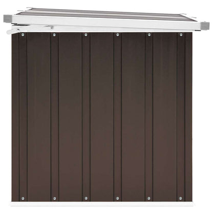 Caixa de armazenamento para jardim marrom 129x67x65 cm