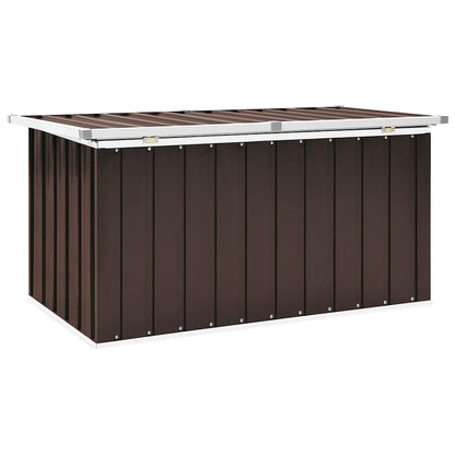 Caixa de armazenamento para jardim marrom 129x67x65 cm