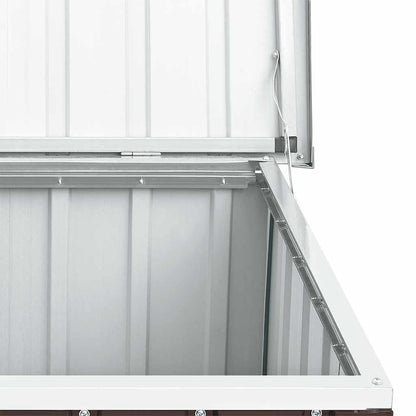 Caixa de armazenamento para jardim marrom 129x67x65 cm