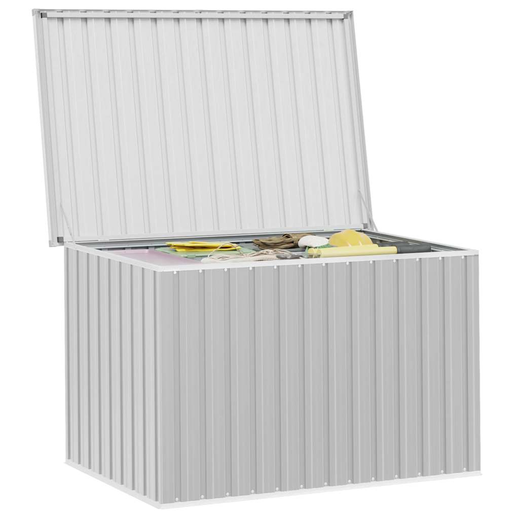 Caixa de arrumação para jardim 149x99x93 cm cinzento