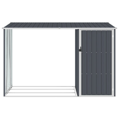 Abrigo de lenha jardim 245x98x159cm aço galvanizado antracite