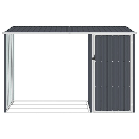 Abrigo de lenha jardim 245x98x159cm aço galvanizado antracite