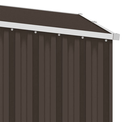 Abrigo de lenha p/ jardim 245x98x159cm aço galvanizado castanho