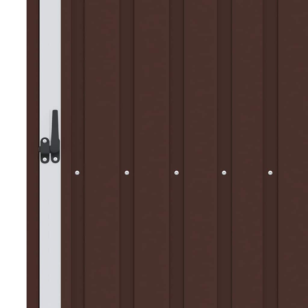 Abrigo de lenha p/ jardim 245x98x159cm aço galvanizado castanho