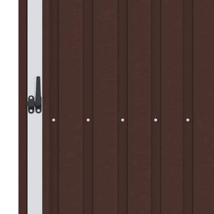 Abrigo de lenha p/ jardim 245x98x159cm aço galvanizado castanho
