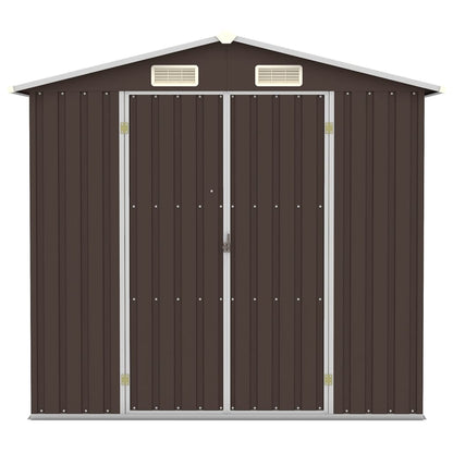 Abrigo de jardim 205x129x183 cm aço galvanizado castanho