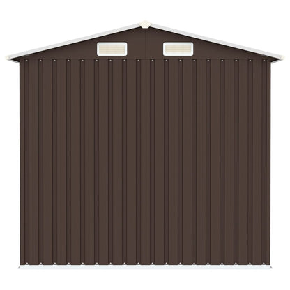 Abrigo de jardim 205x129x183 cm aço galvanizado castanho