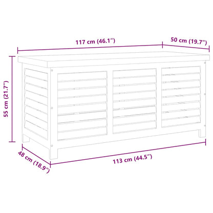 Caixa arrumação p/ jardim 117x50x55 cm madeira eucalipto maciça