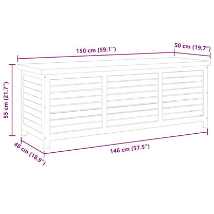 Caixa arrumação p/ jardim 150x50x55 cm madeira eucalipto maciça