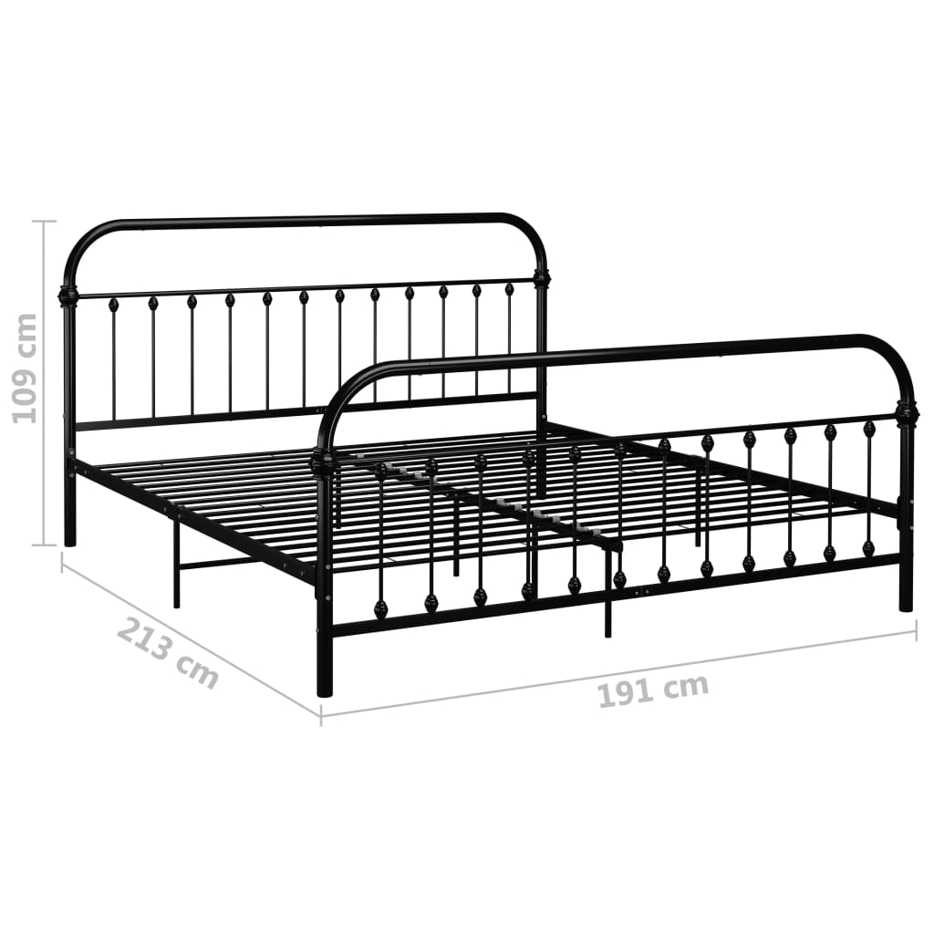 Estrutura de cama em metal 180x200 cm preto