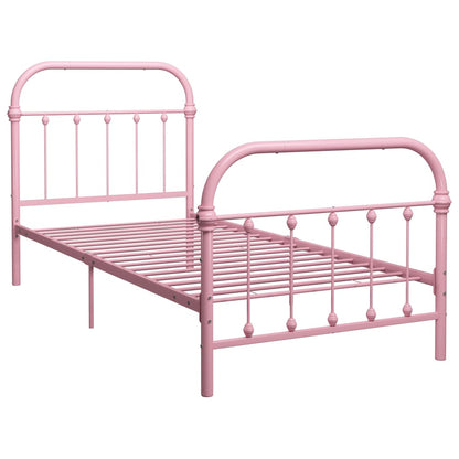 Estrutura de cama 90x200 cm metal rosa