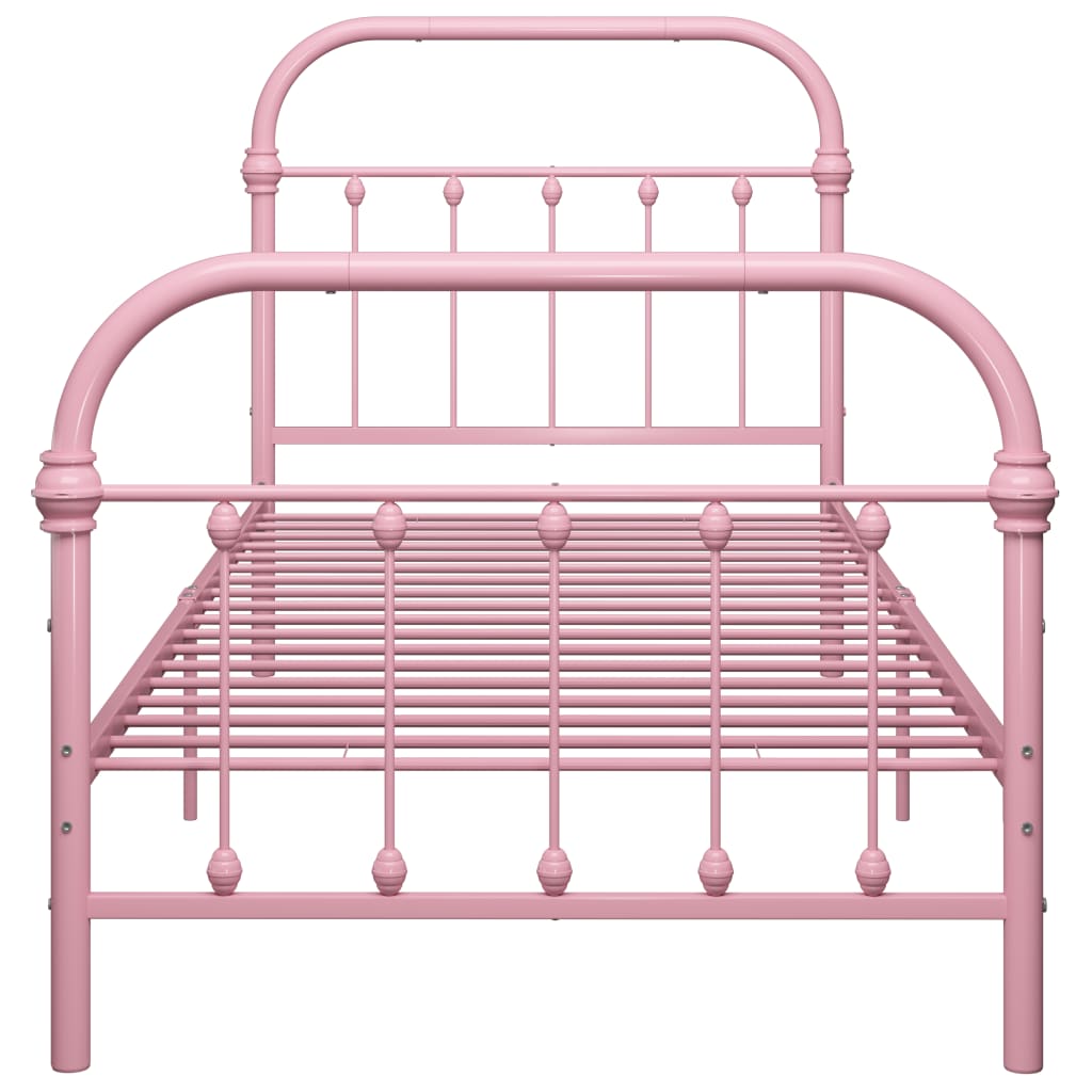 Estrutura de cama 90x200 cm metal rosa
