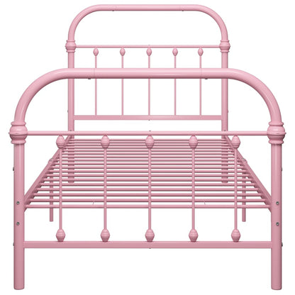 Estrutura de cama 90x200 cm metal rosa