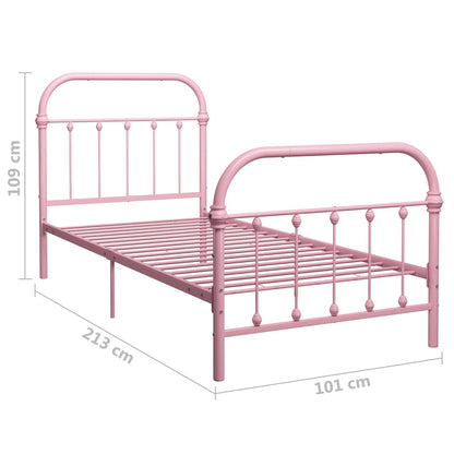 Estrutura de cama 90x200 cm metal rosa