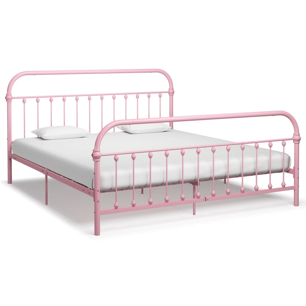 Estrutura de cama 180x200 cm metal rosa