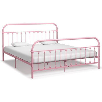 Estrutura de cama 180x200 cm metal rosa