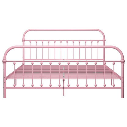 Estrutura de cama 180x200 cm metal rosa