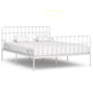 Estrutura de cama com estrado de ripas 200x200 cm metal branco