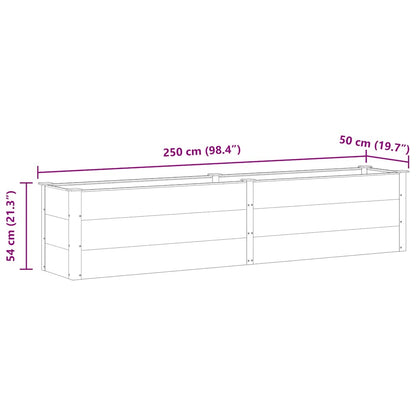 Canteiro elevado de jardim 250x50x54 cm WPC cinzento