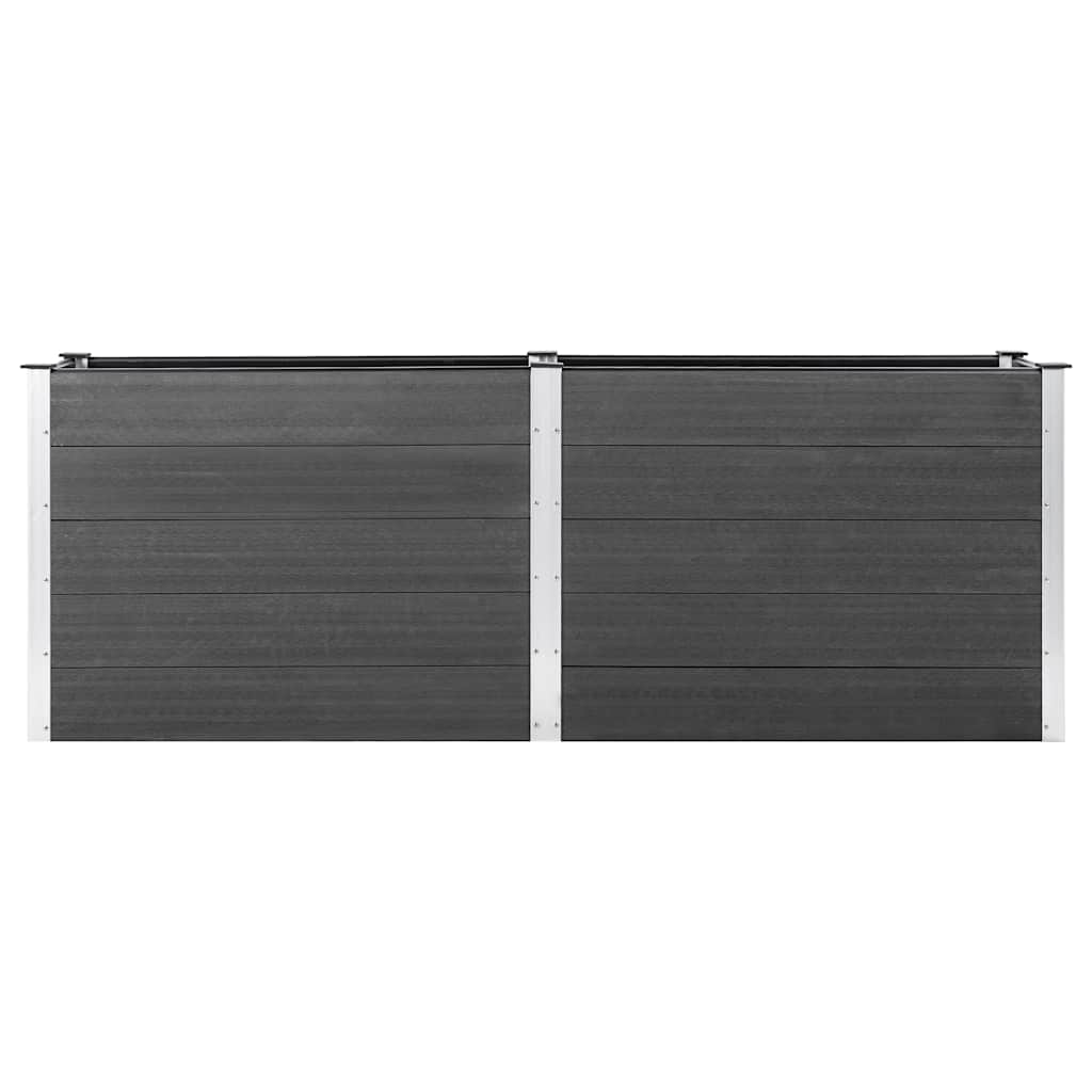 Canteiro elevado de jardim 250x50x91 cm WPC cinzento