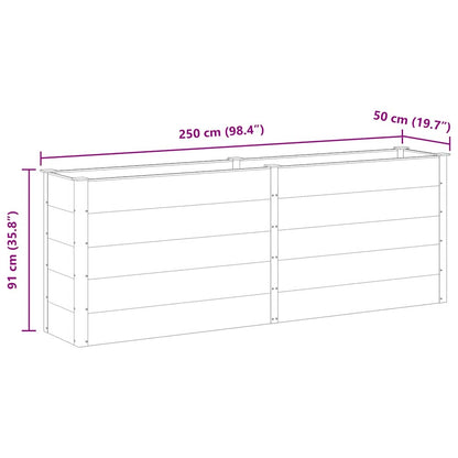 Canteiro elevado de jardim 250x50x91 cm WPC cinzento