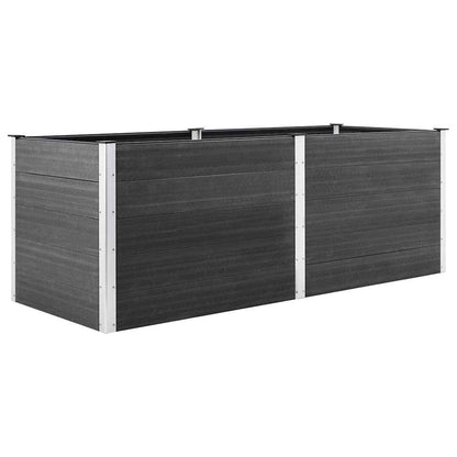 Canteiro elevado de jardim 250x100x91 cm WPC cinzento