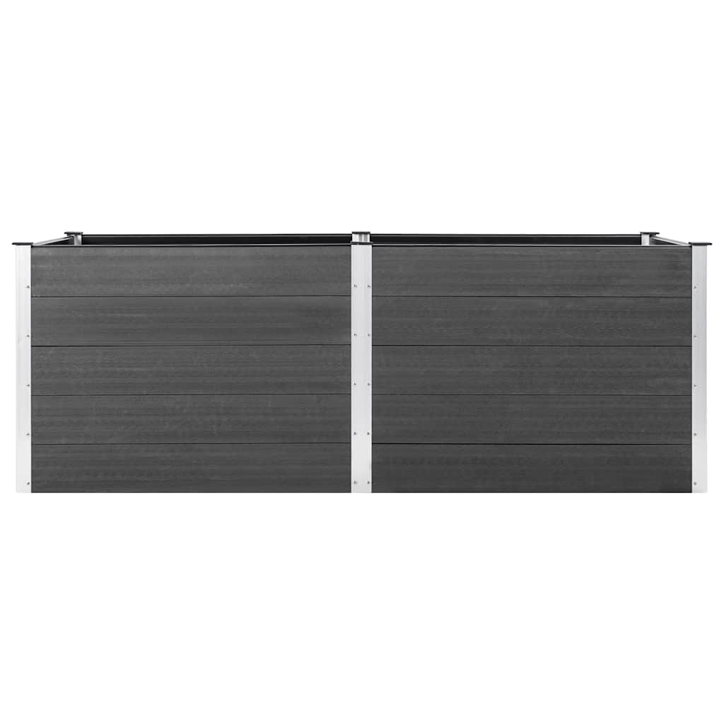 Canteiro elevado de jardim 250x100x91 cm WPC cinzento