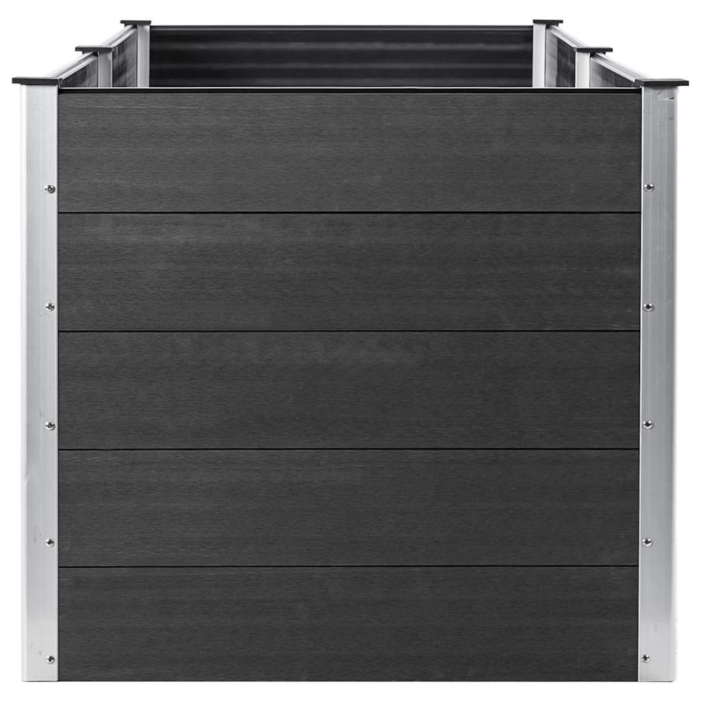 Canteiro elevado de jardim 250x100x91 cm WPC cinzento