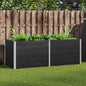 Canteiro elevado de jardim 250x100x91 cm WPC cinzento