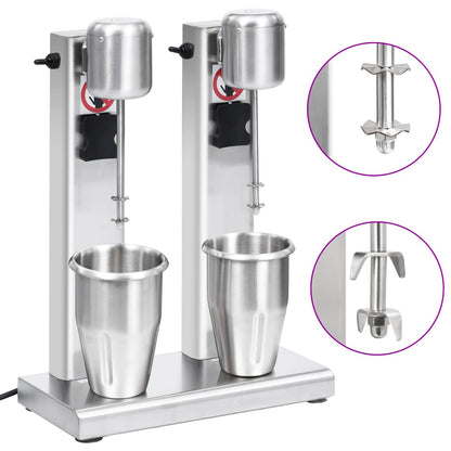 Misturador para batidos com copos duplos aço inoxidável 2 L