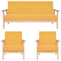 3 pcs conjunto de sofás tecido amarelo