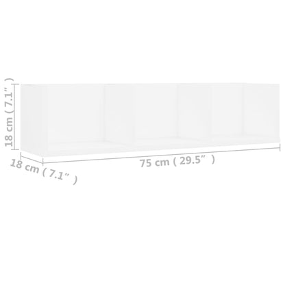 Prateleira de parede para CD derivados de madeira branco