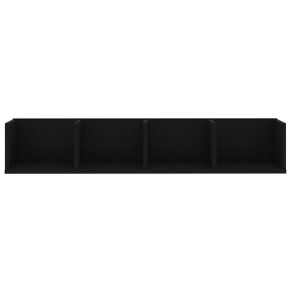 Prateleira de parede para CD 100x18x18 cm deriv. madeira preto