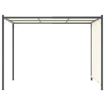 Pérgola com toldo ajustável 3 x 3 m aço branco nata