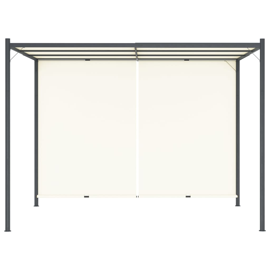 Pérgola com toldo ajustável 3 x 3 m aço branco nata