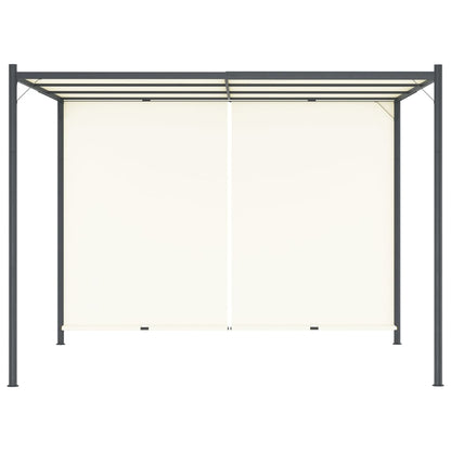 Pérgola com toldo ajustável 3 x 3 m aço branco nata