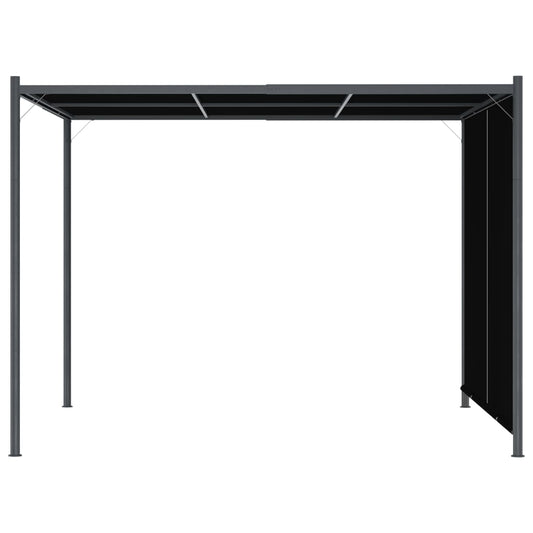 Pérgola de jardim com teto retrátil 3x3 m antracite