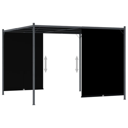 Pérgola de jardim com teto retrátil 3x3 m antracite