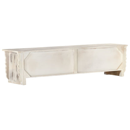 Móvel de TV de madeira de mangueira maciça branco